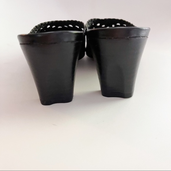 NWOT Donald J Pliner Lela Leather Woven Mule | Black - Picture 5 of 8